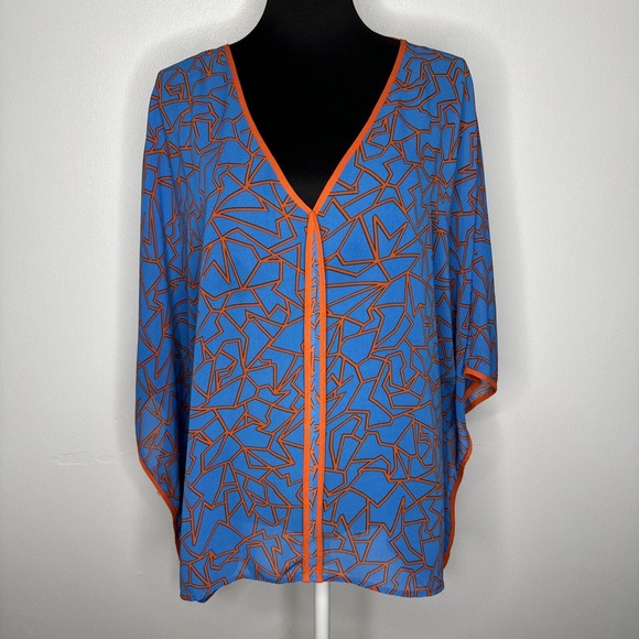 Miss Tina By Tina Knowles XL 16-18 Abstract Geometric Kimono Colorful Vi… - Picture 1 of 6
